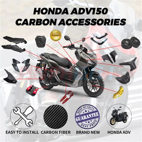 HONDA ADV 150 Carbon Fibre Accessories Footstep Cover Handle Mount ...