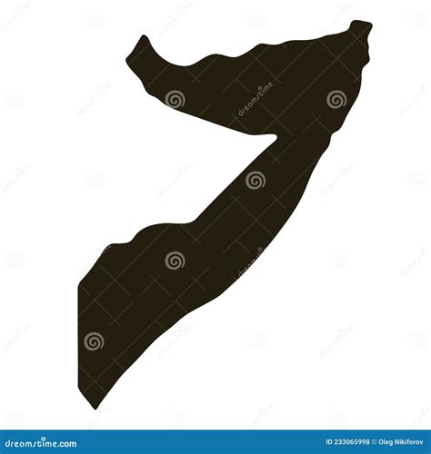 Map Of Somalia Solid Black Map Vector Illustration Stock Vector