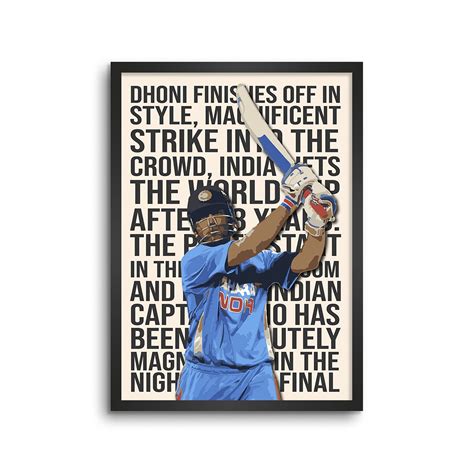 Buy Lamron Ms Dhoni World Cup Finale Six Wall Decoration Art Framed