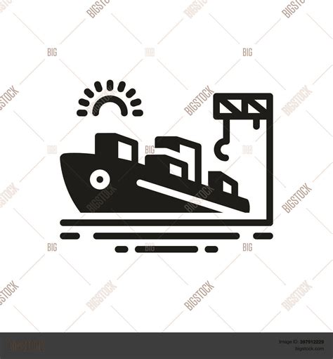 Black Solid Icon Port Vector And Photo Free Trial Bigstock