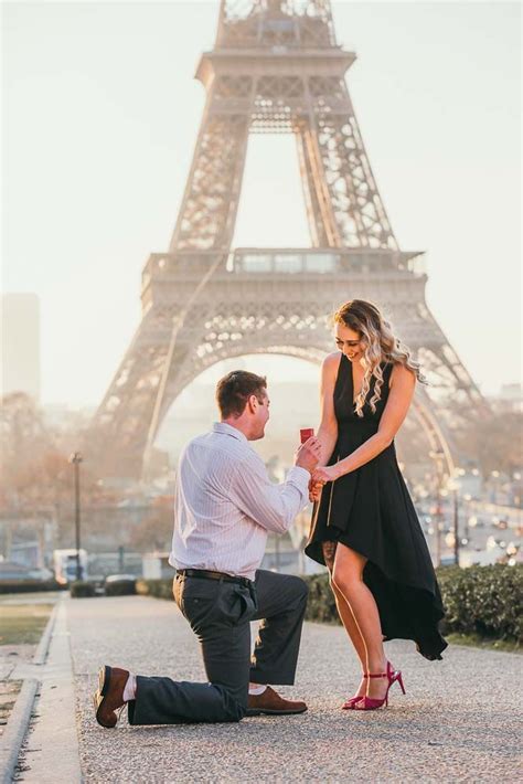 Eiffel Tower Surprise Proposal In Paris French Photographers Sunrise