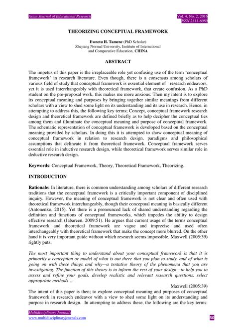 Theoretical And Conceptual Framework Thesis Sample Pdf Webframes Org