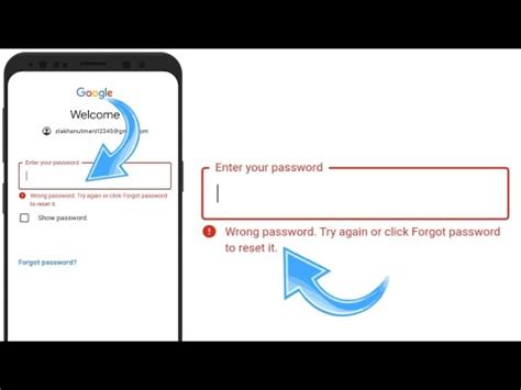 Google PlayStore Account Wrong Password Try Again Or Click Forgot