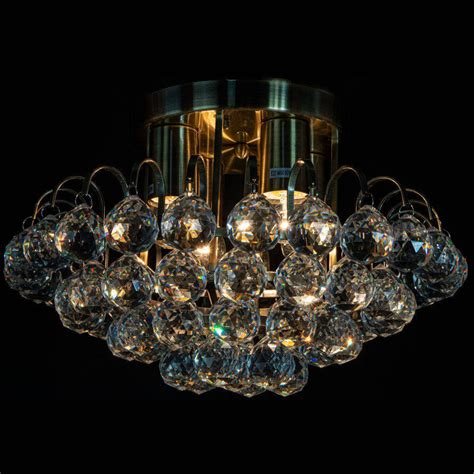 LAMPA sufitowa ELM6773 4 21QG MDECO kryształowa OPRAWA glamour mosiądz