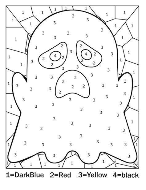 Premium Vector | Halloween Color By Number Coloring Page for Kids and ...