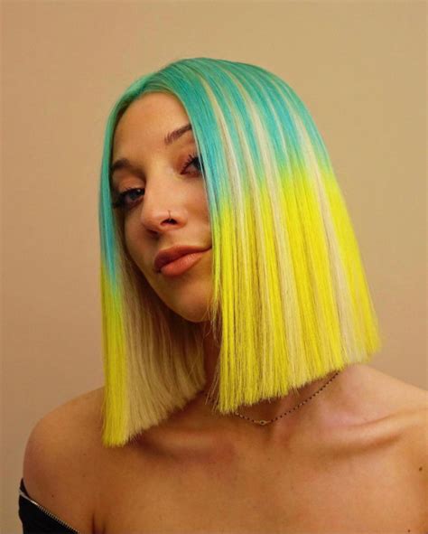 Crazy Hair Colour Ideas To Try In Turquoise And Yellow Hair