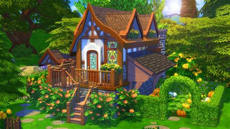 TINY Witchy Wizard Home with Garden | Speed Build (NO CC) The Sims 4 Micro Realm Of Magic - YouTube