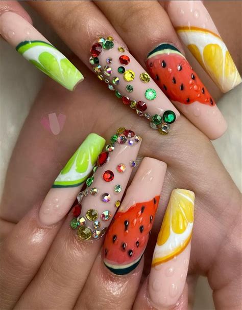 30 Pretty Fruit Nail Designs Perfect For Summer Nails 2022 In 2022 Fruit Nail Art Fruit