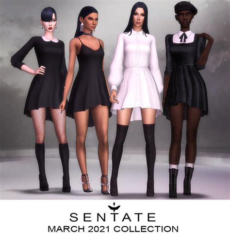 March 2021 Collection Sentate Sims 4 Dresses Sims 4 Mods Clothes