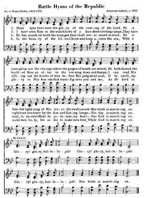 Battle Hymn Of The Republic Gospel Song Lyrics Christian Song Lyrics