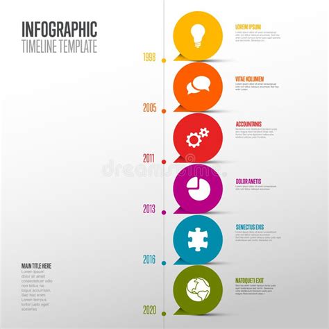 Plantilla De Línea De Tiempo De Infografía Vertical Con Punteros