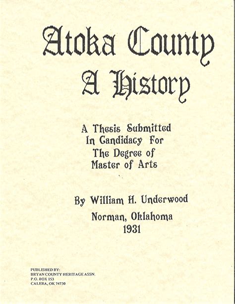 History of Atoka County – Bryan County Genealogy Library & Archives