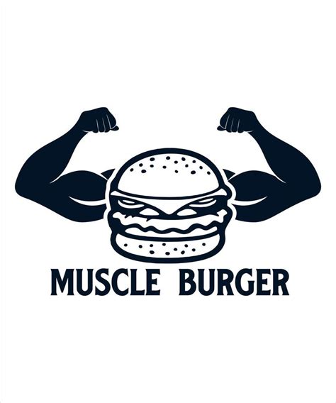 Muscle Burger Illustration Design 23089904 Vector Art At Vecteezy