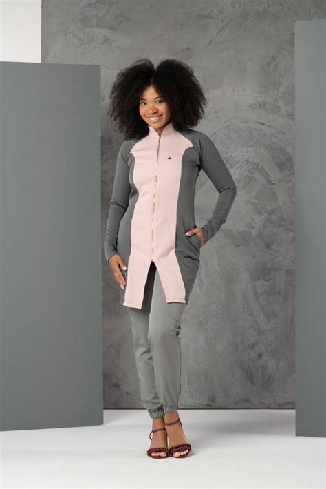 Jaleco Feminino Raglan Colors Nude Grafite Recrieprofissionais