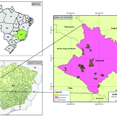 Mapa de localização dos Projetos de Assentamentos Rurais localizados