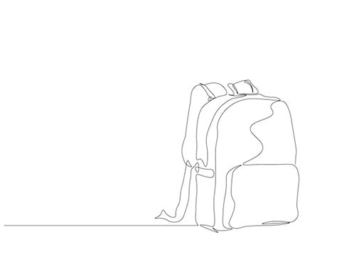 Premium Vector Continuous One Line Drawing Of Backpack One Line