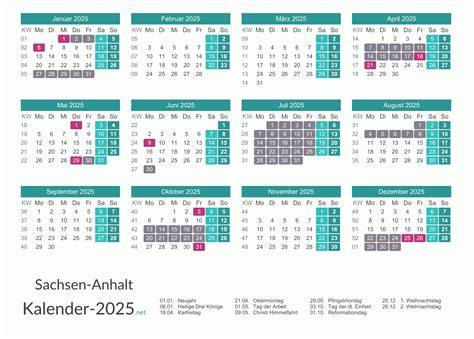 Ferien Sachsen Anhalt Ferienkalender Bersicht