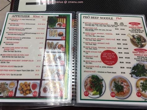 Menu At Pho Saigon Le Restaurant Victorville Mariposa Rd F12