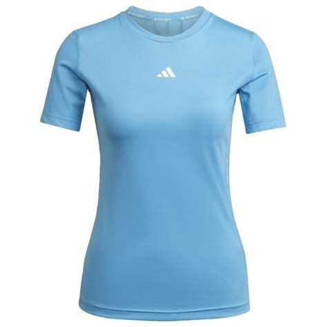 Adidas Trenings T Skjorte Techfit Pulse Blue Hvit Dame