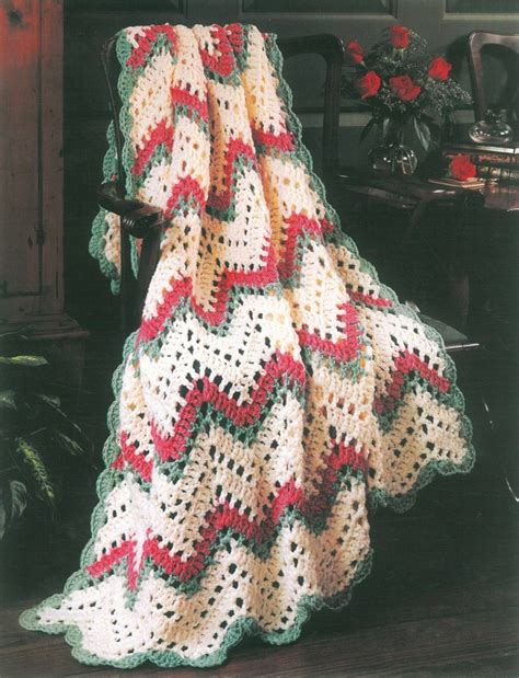 Christmas Filet Crochet Patterns Filet Ripple Afghan Kit Leisurearts ...