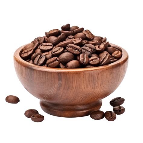 Roasted Coffee Beans In A Wooden Cup Coffee Cup Brown Png