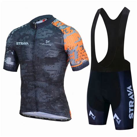 Strava Cycling Jersey Set Team Summer Bicycle Cycling Clothing