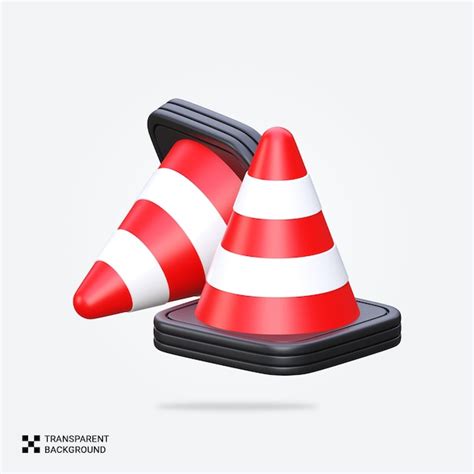 Premium PSD Psd 3d Render Traffic Cone Icon