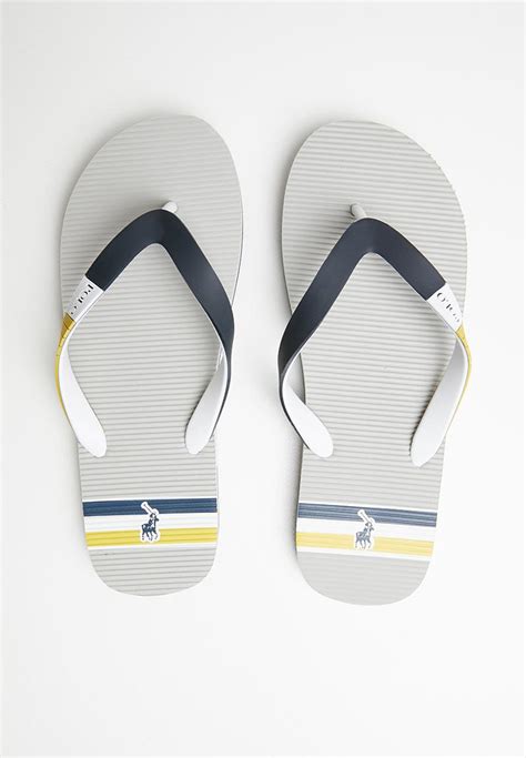 Gary Striped Flip Flop Grey POLO Sandals Flip Flops Superbalist