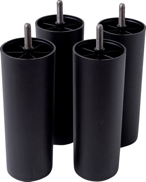 IPEA Lot de 4 Pieds en Plastique pour Canapé et Meuble Hauteur 80 mm