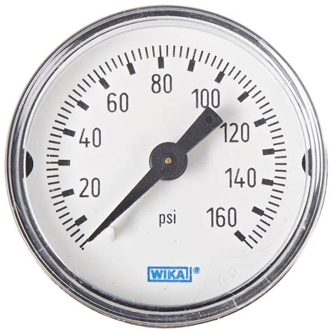 WIKA 9690242 Commercial Pressure Gauge Dry Filled Copper Alloy Wetted