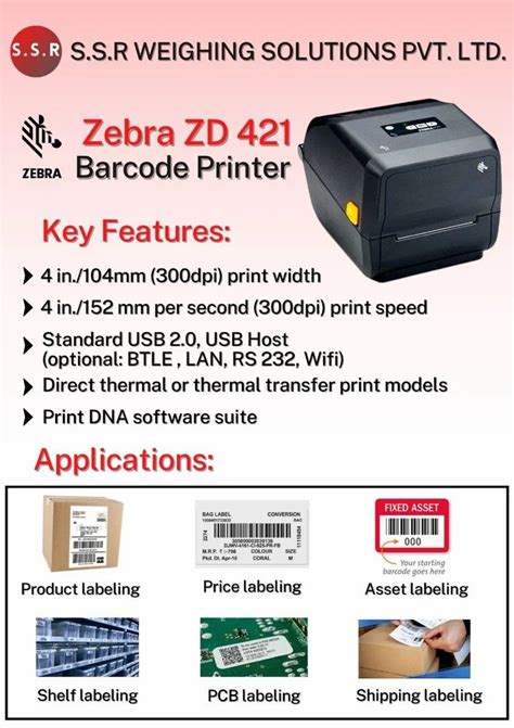 Zebra Zd 421 300dpi Barcode Printer Max Print Width 4 Inches