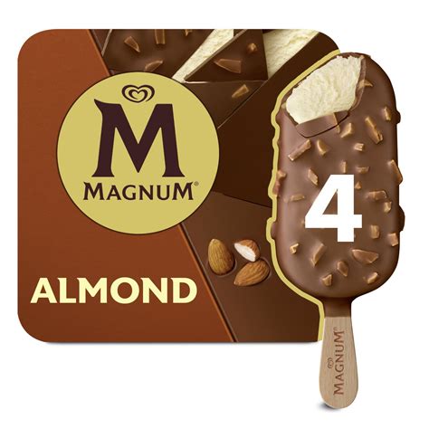 Glace Bâtonnet Amande MAGNUM la boite de 4 bâtonnets 328 g à Prix