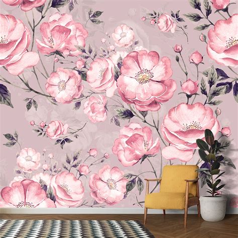 3D Pink Flowers Wallpaper for Wall - Magic Decor