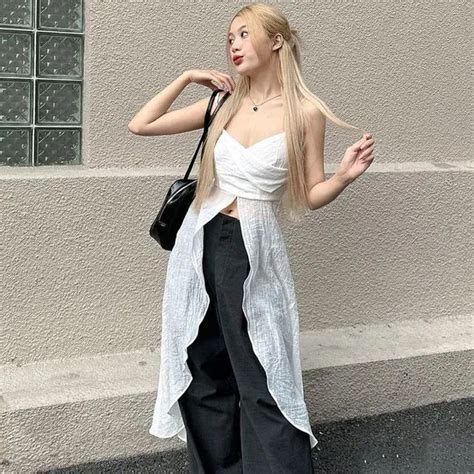 WEEKEND BLOOPERS - Balletcore V-Neck Plain Wrap Dip Back Cami Top | YesStyle in 2024 | Korean ...