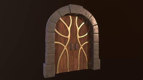 3d Model Fantasy Door Vr Ar Low Poly Cgtrader