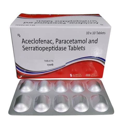 Aceclofenac Paracetamol Serratiopeptidase Tablets At Rs 90box