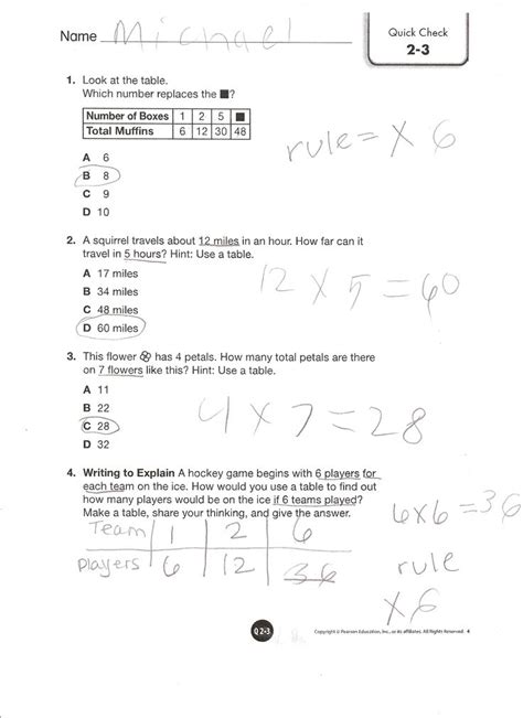 Envision Math Answer Key Grade