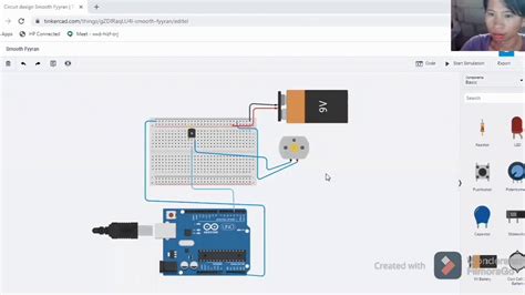 Driving A Dc Motor In Tinkercad Project Youtube