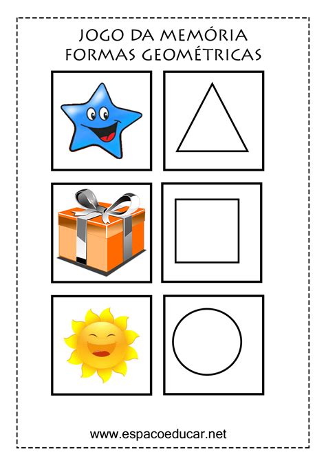 Jogo Da Mem Ria Formas Geom Tricas Para Imprimir E Brincar Aprendendo