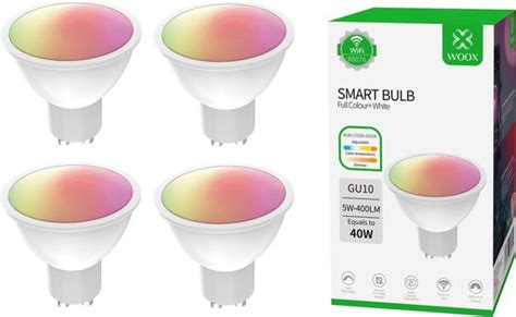 Smart 4 Pack LED Spot WOOX R9076 GU10 RGB CCT Bol