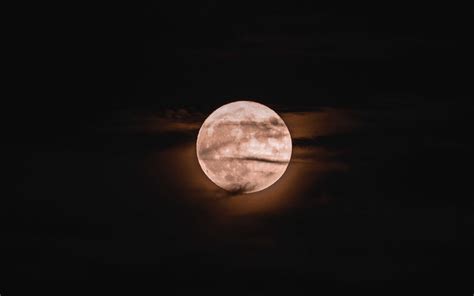 Download Wallpaper 3840x2400 Full Moon Moon Clouds Night Dark 4k