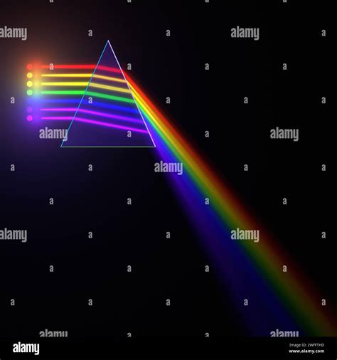 Refraction of light by prism, illustration Stock Photo - Alamy