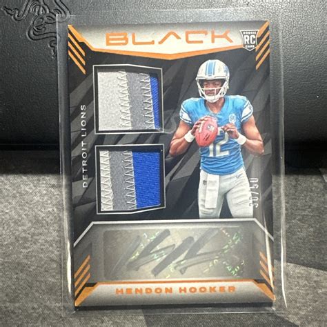 Panini Black Hendon Hooker Dual Patch Auto Rpa Orange Rookie