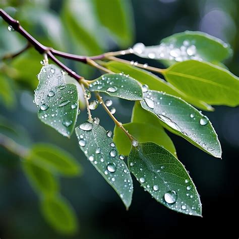 Gotas De Lluvia Brillantes Gotas De Plata En Las Hojas Despu S De La