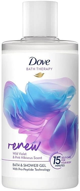 Dove Bath Therapy Renew Bath Shower Gel Violet Pink Hibiscus Scent