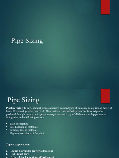 Pipe Sizing Pdf Pipe Fluid Conveyance Fluid Dynamics