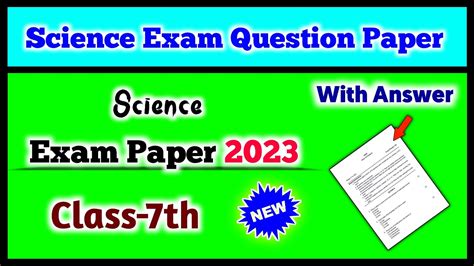 Class 7th Science Question Paper 2023 7th Class Science Paper Solution For You Youtube