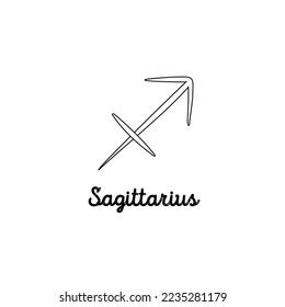 Minimalist Sagittarius Zodiac Sign Line Icon Stock Vector Royalty Free