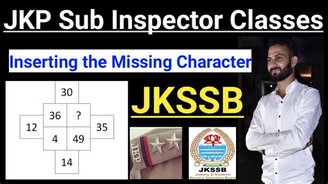 Insert The Missing Number Jkp Sub Inspector Reasoning Classes Jkssb