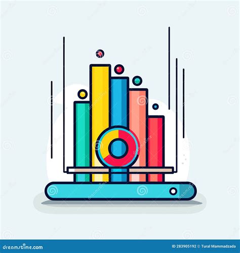 Vector Of A Tablet Displaying A Vibrant And Modern Bar Chart Graphic